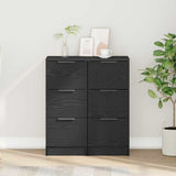 Sideboard 2 pcs Black Oak 30 x 30 x 70 cm Engineered Wood 862775
