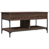 ZNTS Coffee Table Brown Oak 100x50x50 cm Engineered Wood and Metal 845370