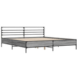 Bed Frame without Mattress Grey Sonoma 200x200 cm 3280065