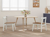 Dining Chair 2 pcs White and Natural 43 x 44.5 x 77 cm 42020488