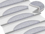 Carpet Stair Treads 15 pcs Light Grey 56x17x3 cm 133879