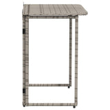 Folding Garden Table Grey 90x51x75 cm Poly Rattan 4108256