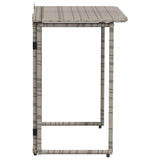 ZNTS Folding Garden Table Grey 90x51x75 cm Poly Rattan 4108256