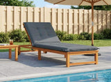 Sunlounger Cushion GEMERT 100% Polyester Blue 190 x 60 x 9 cm 947374