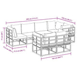 Garden Sofa Set with Cushion 7 pcs Black Steel 3378951