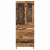Highboard Old Wood 69.5 x 34 x 180 cm Engineered Wood and Glass 3415775