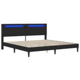 Bed Frame with LED Strip Lights Black 180 x 200 cm Faux Leather 42028041