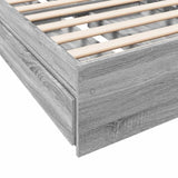 Bed Frame with Drawers without Mattress Grey Sonoma 100x200 cm 3280676