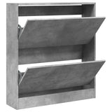 Shoe Cabinet Concrete Grey 80x21x87.5 cm Engineered Wood 839920