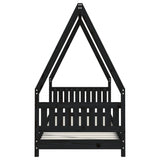 Kids Bed Frame Black 80x200 cm Solid Wood Pine 834497