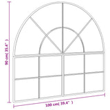 Wall Mirror Black 100x90 cm Arch Iron 3200611