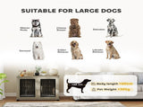 Indoor Dog Crate Furniture End Table with Soft Washable Cushion, Lockable Front Door, for Large Dogs T3398P376378