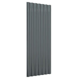 Roof Panels 12 pcs Galvanised Steel Anthracite 100x36 cm 319145