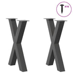 ZNTS Dining Table Legs X-Shaped 2 pcs Anthracite 50x cm Steel 4012970