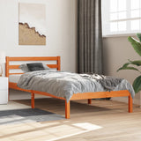 Bed Frame without Mattress Wax Brown 75x190 cm Small Single Solid Wood Pine 844137