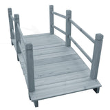 Garden Bridge Grey 140x60x56 cm Solid Firwood 310040