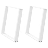 Dining Table Legs U-Shaped 2 pcs White 70x cm Steel 4012793