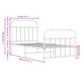 Metal Bed Frame without Mattress with Footboard White 90x190cm 352637