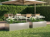Garden Planter 2 pcs Silver 80 x 30 x 30 cm Galvanised Steel 8005215