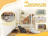 106cm Tall Dog Gate with Cat Door, 7cm and 14cm Extensions, for Stairs, Doorways, 76-104cm Width T3398P376289