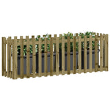 Garden Raised Bed with Fence Design 200x50x70 cm Impregnated Wood Pine 832516