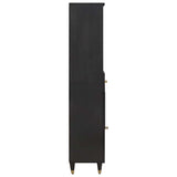 Bathroom Cabinet Black 38 x 33 x 160 cm Solid Mango Wood 4018830