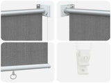Outdoor Roller Blind 90% UV Block Light Grey 350 x 140 cm HDPE 42036127