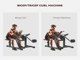 Adjustable Preacher Curl Bench, Multi-Functional Weight Bench with Handlebar and Elbow Cushion for T3398P425059