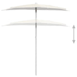 Garden Half Parasol with Pole 180x90 cm Sand 315559