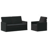 Sofa Set 2 pcs Black Velvet 3433209