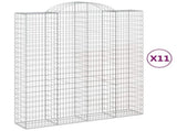 Arched Gabion Baskets 11 pcs 200x50x220/240 cm Galvanised Iron 3146455