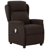 Massage Chair Dark Brown 93.5 x 67.5 x 101.5 cm Fabric 348354