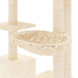 Cat Tree with Sisal Scratching Posts Cream 142 cm 171591