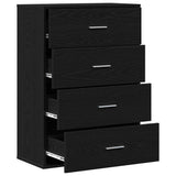 Sideboard with Drawer Black Oak 60 x 31 x 84 cm Engineered Wood 871674