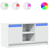 TV Cabinet with LED White 100x34x50 cm Engineered Wood 852187