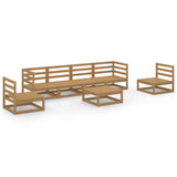 7 Piece Garden Lounge Set Honey Brown Solid Pinewood 3075407