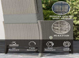 5 Piece Rattan Garden Furniture Set, Wicker Patio Sofa Set with 2 Armchairs, 2 Footstools, Glass Top T3398P328514