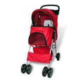 Folding Pet Stroller Dog/Cat Travel Carrier Red 170055