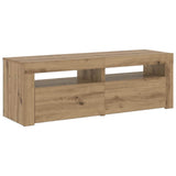 TV Cabinet with LED Lights Artisan Oak 120x35x40 cm Engineered Wood 856314