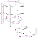 Bedside Cabinet Smoked Oak 35 x 36.5 x 47 cm Engineered Wood 8007663