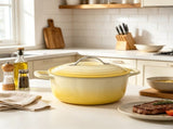 Stainless steel handle, 7.5QT, 7.1L round enamel pot, yellow gradient, includes gloves and 52174694