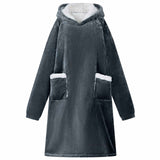 Blanket Hoodie Navy Blue L Fleece and Flannel 42017198