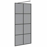 Walk-in Shower Wall Black 90 x 195 cm Tempered Glass 42022048
