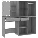 LED Dressing Table with Cabinets Grey Sonoma Engineered Wood 3120189