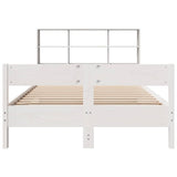 Bookcase Bed without Mattress White 160x200cm Solid Wood Pine 3322982