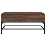 Coffee Table Brown Oak 100x50x45 cm Engineered Wood and Metal 845400