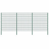 Fence Panel with Posts Iron 522x200 cm Green 278681