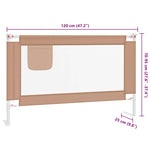 Toddler Safety Bed Rail Taupe 120x25 cm Fabric 10218