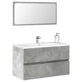 Bathroom Cabinet with Mirror Concrete Grey Engineered Wood 856376