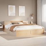 Bed Frame without Mattress 200x200 cm Solid Wood Pine 3323404